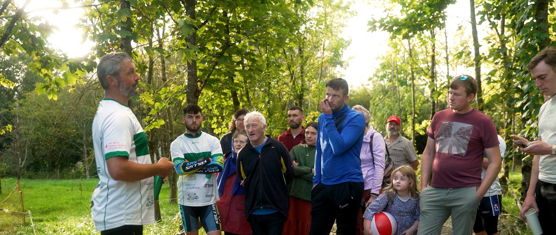 A group of people listening to Brendan talk