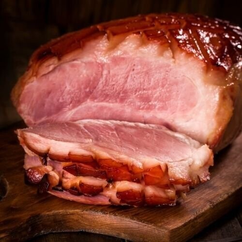 Sliced dry cured ham