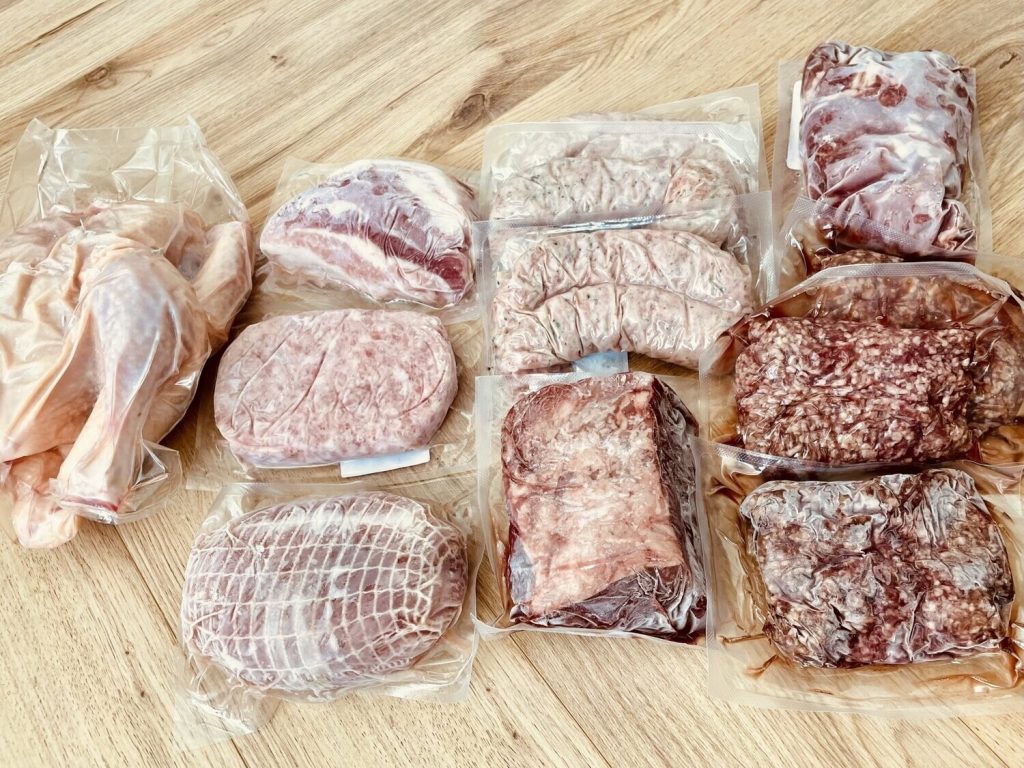 Assortment of vacuum sealed beef