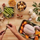 Preparing a chicken roast